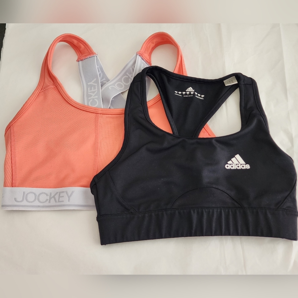 Bundle of 2 Jockey/Adidas Sport Bras. Size: Small.